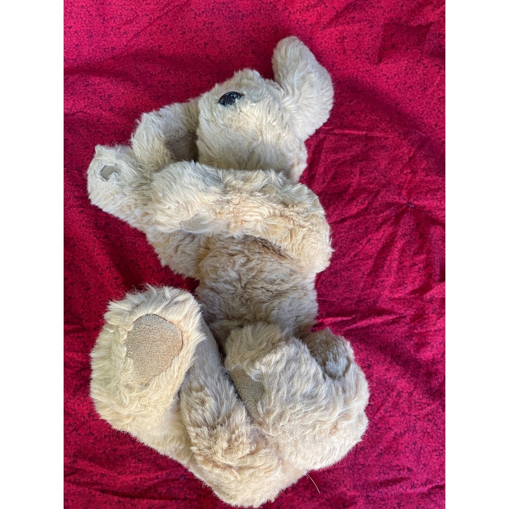 Vintage Gund Tan Plush Puppy Dog Floppy Shaggy Fur Stuffed Animal 16 Inch Korea